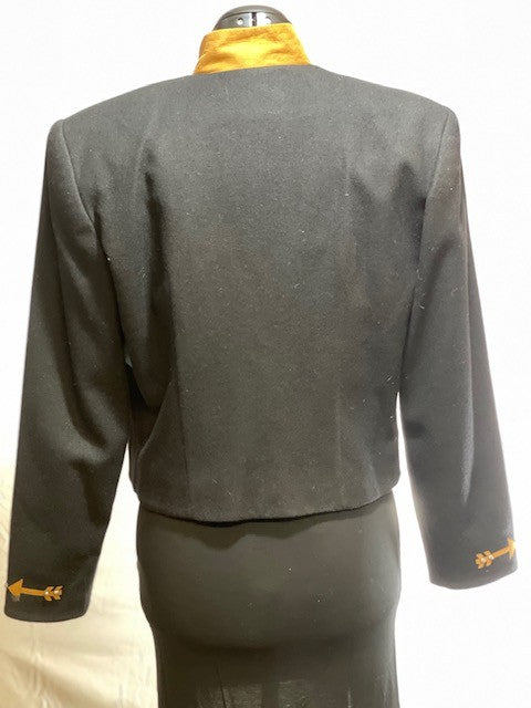 CF46-55 BLACK MILITARY STYLE JACKET, SIZE MEDIUM