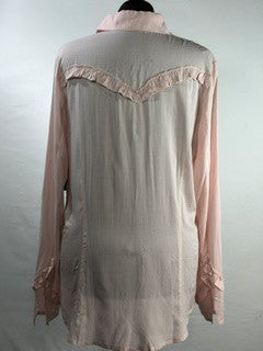 CF86-32 PINK RUFFLE BLOUSE XL