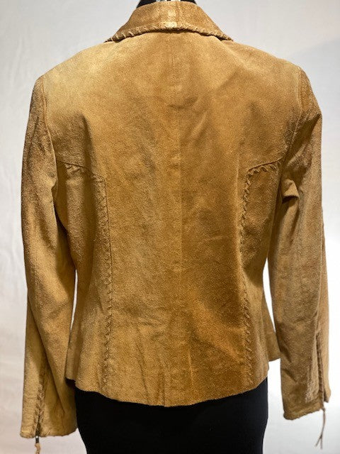 CF46-56 ROUGHOUT SUEDE JACKET WITH WHIP STITCH, SMALL
