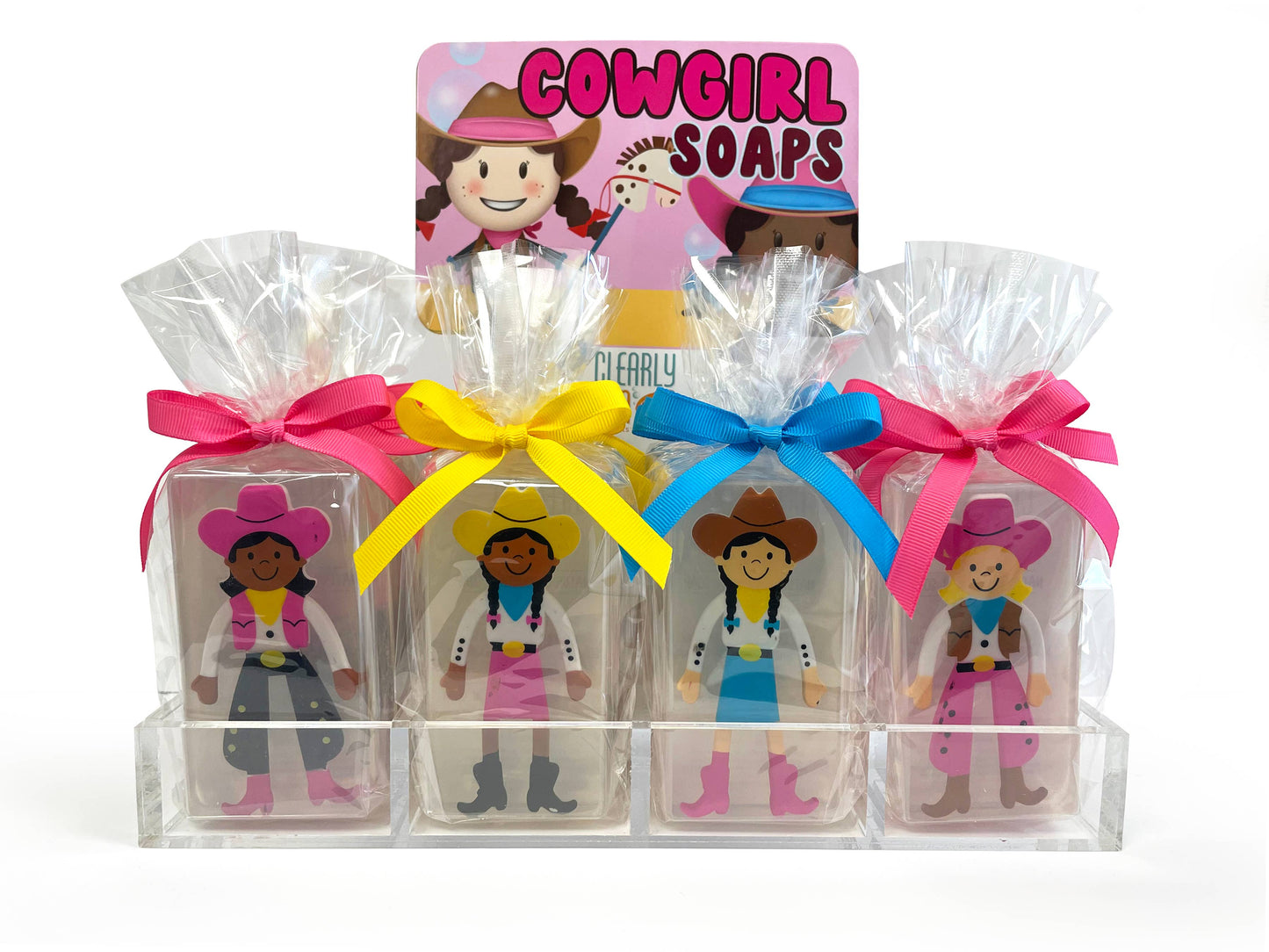 Clearly Fun Cowgirl Soap Collections - 12 Soaps + Display