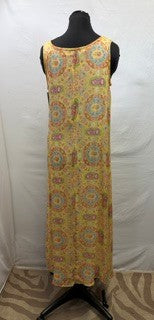 CF104-15 YELLOW PRINT DRESS M