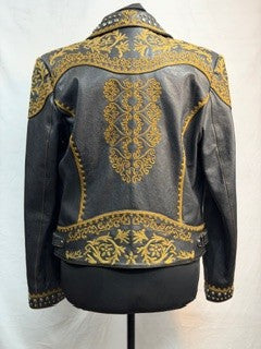 CF86-19 BLK/GOLD BIKER JACKET XL