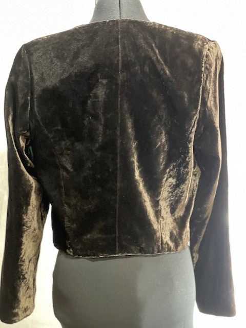 CF46-68 DARK BROWN VELVET JACKET SIZE SMALL