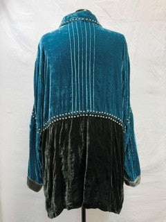 CF105-6 2 TONE VELVET TUNIC 2X