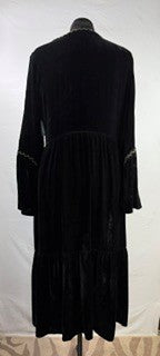 CF43-22 VELVET DRESS W/ BIRDS L