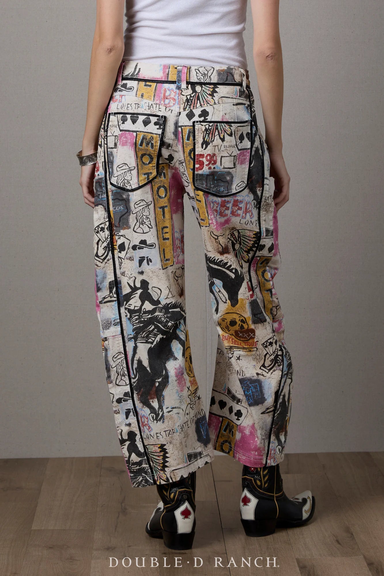 COWBOY GRAFFITI DENIM PANT P669