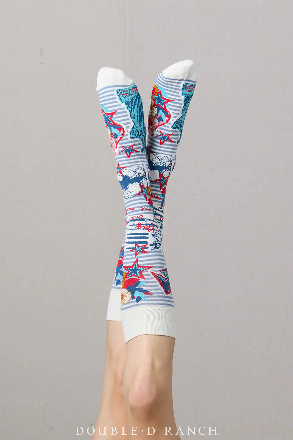 NU PATRIOT SOCK-TALL GUITAR/FLOWERS