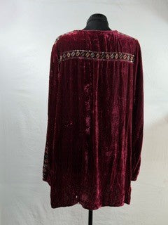 CF93-12 WINE VELVET TUNIC 1X