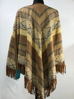 CF86-50 TAN STRIPE PONCHO L/XL