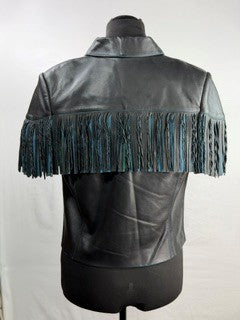 CF76-23 BLK/BLUE FRINGE JACKET S