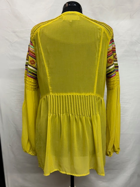 CF53-9 YELLOW TUNIC W/STITCH SHOULDERS & FRONT-L