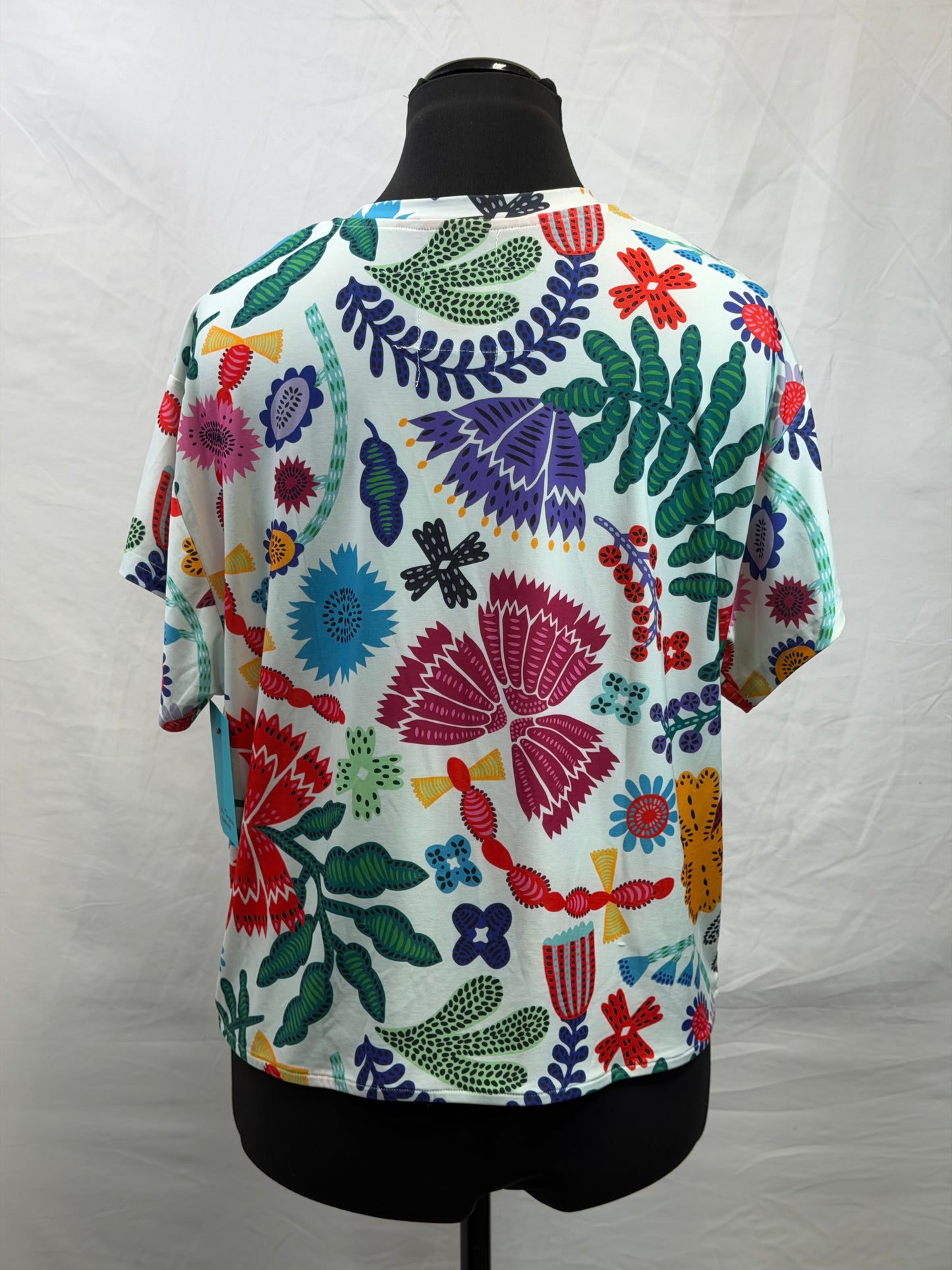 CF47-28 BRIGHT FLORAL TOP L