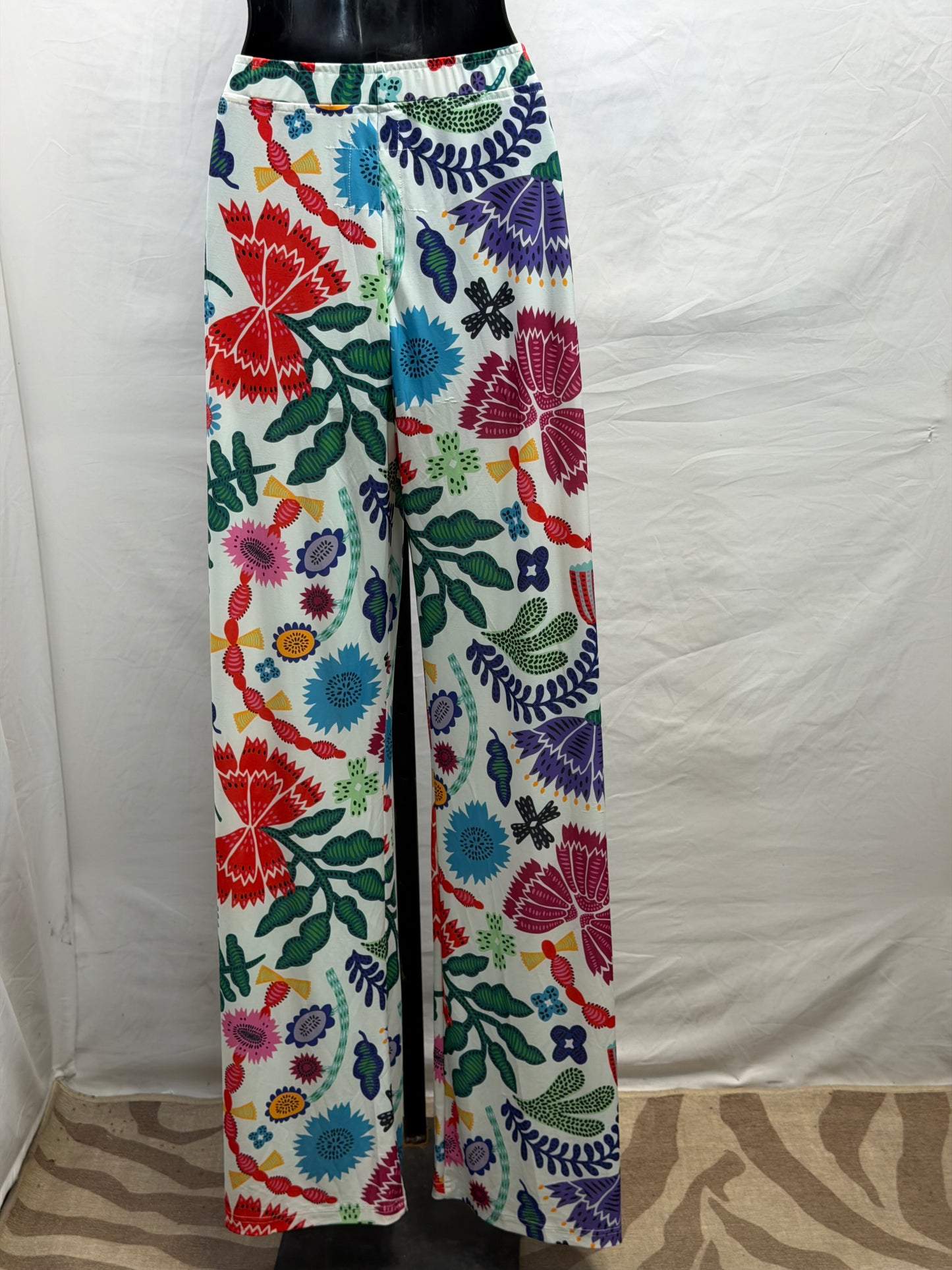 CF47-31 BRIGHT FLORAL PANTS M
