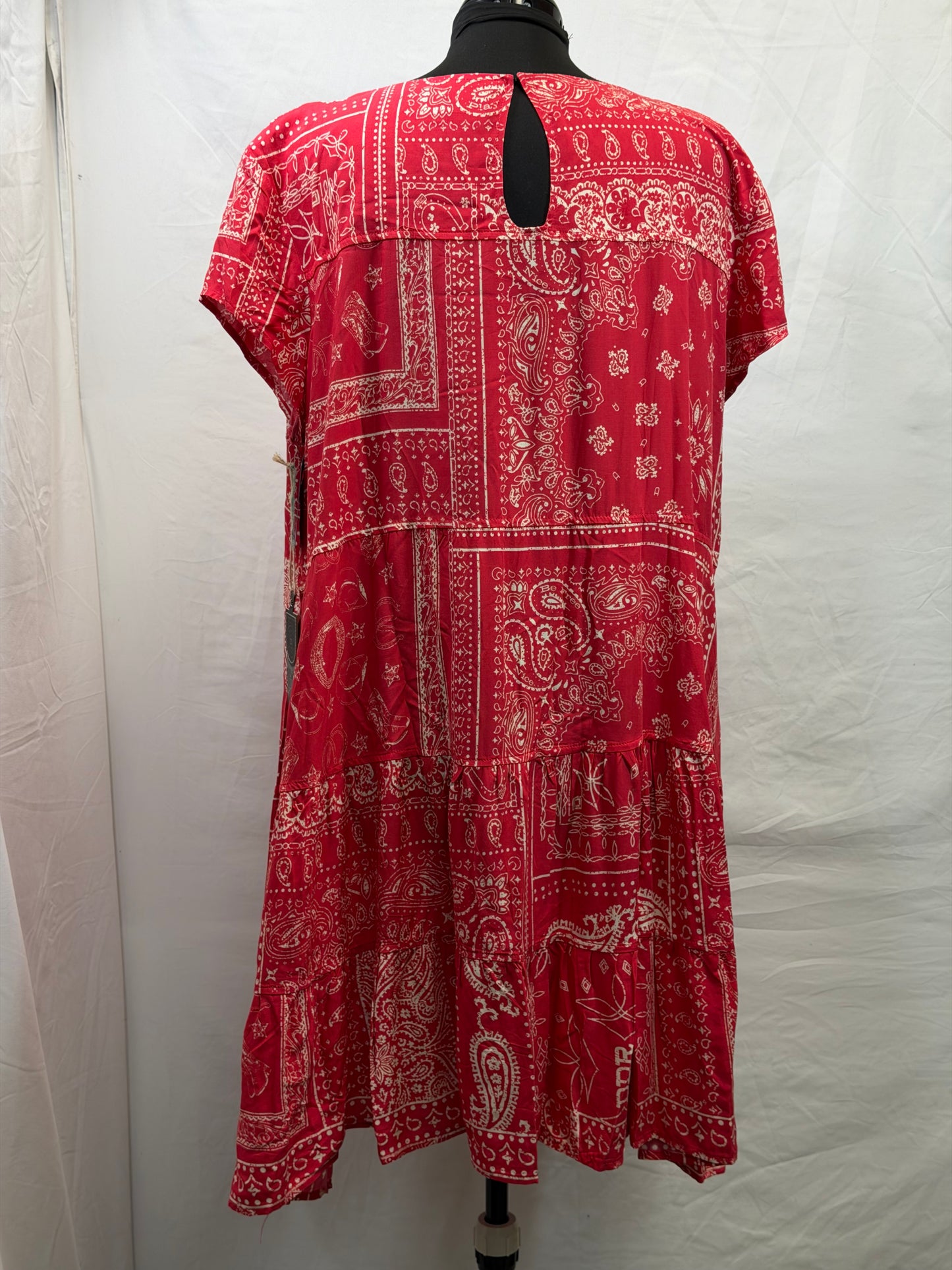 CF105-57 RED BANDANA DRESS 2X