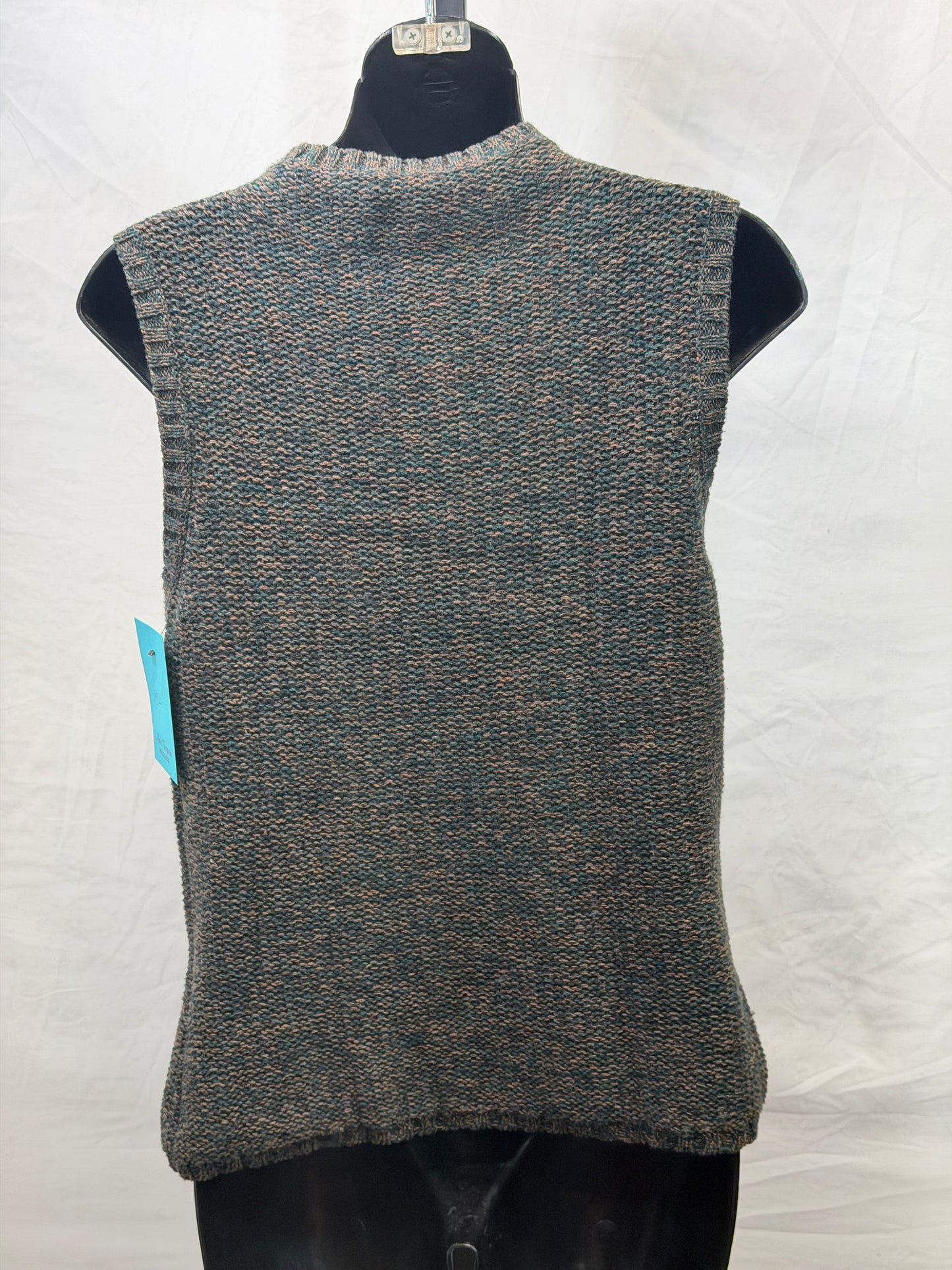CF107-86 TURQ/BRN SWEATER VEST XS
