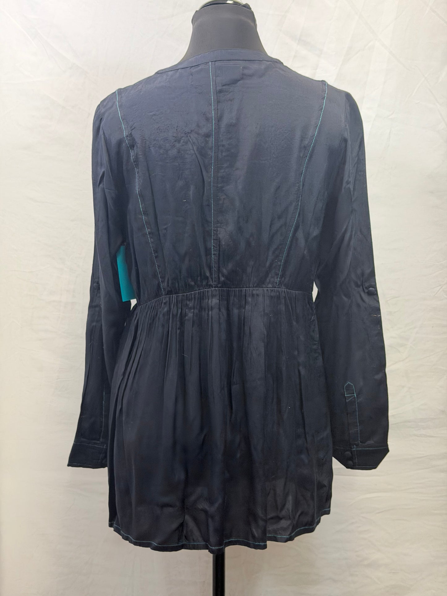 CF107-103 TUNIC W/RUST AND TURQ FRONT S