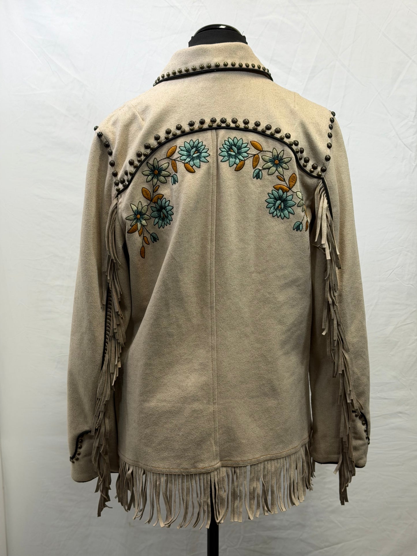 CF47-36 JACKET W/ TURQ/YELLOW FLOWERS M