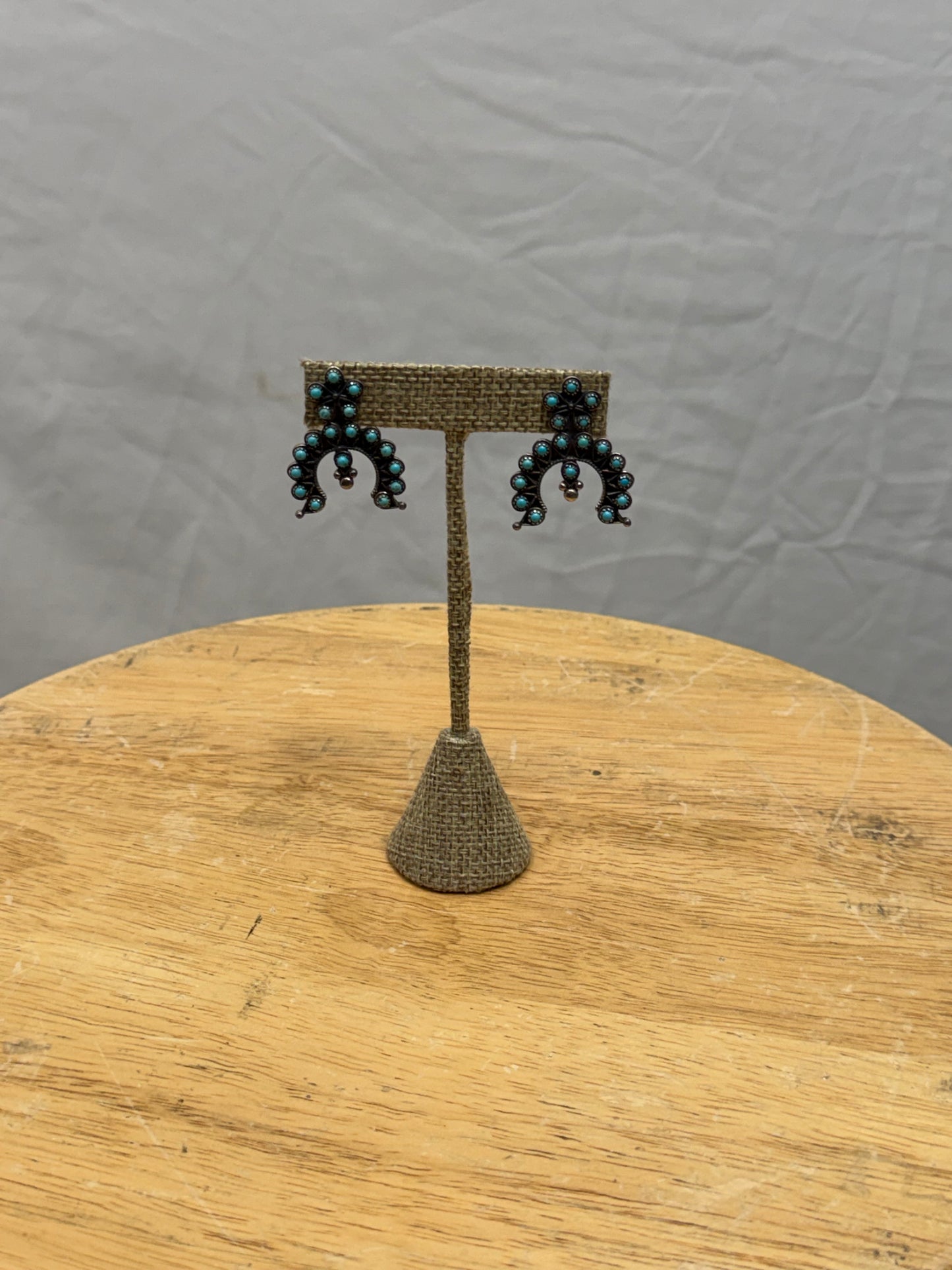 CF105-125 SS & TURQ BLOSSOM EARRINGS
