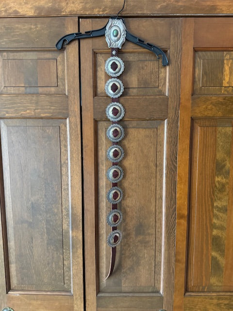 CF5-14 VINTAGE CONCHO BELT-STERLING