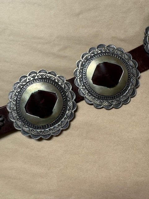 CF5-14 VINTAGE CONCHO BELT-STERLING