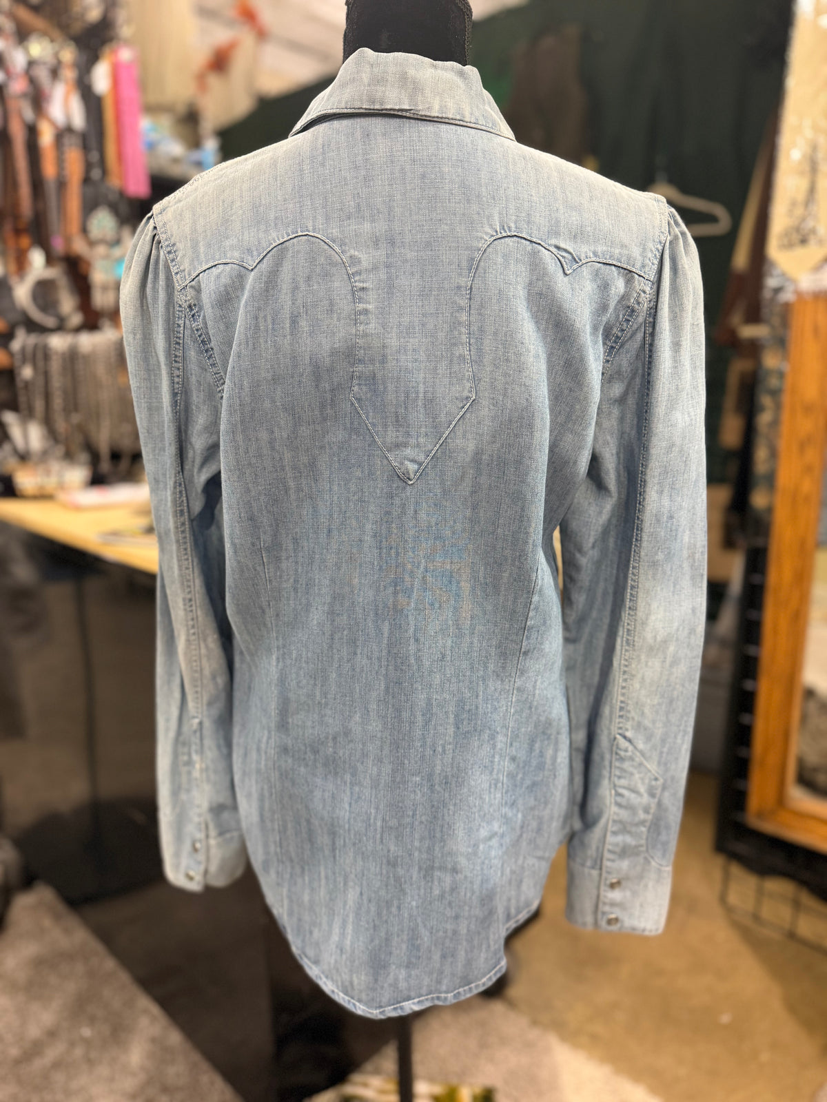 CF57-9 DENIM TENCEL BLOUSE-MED