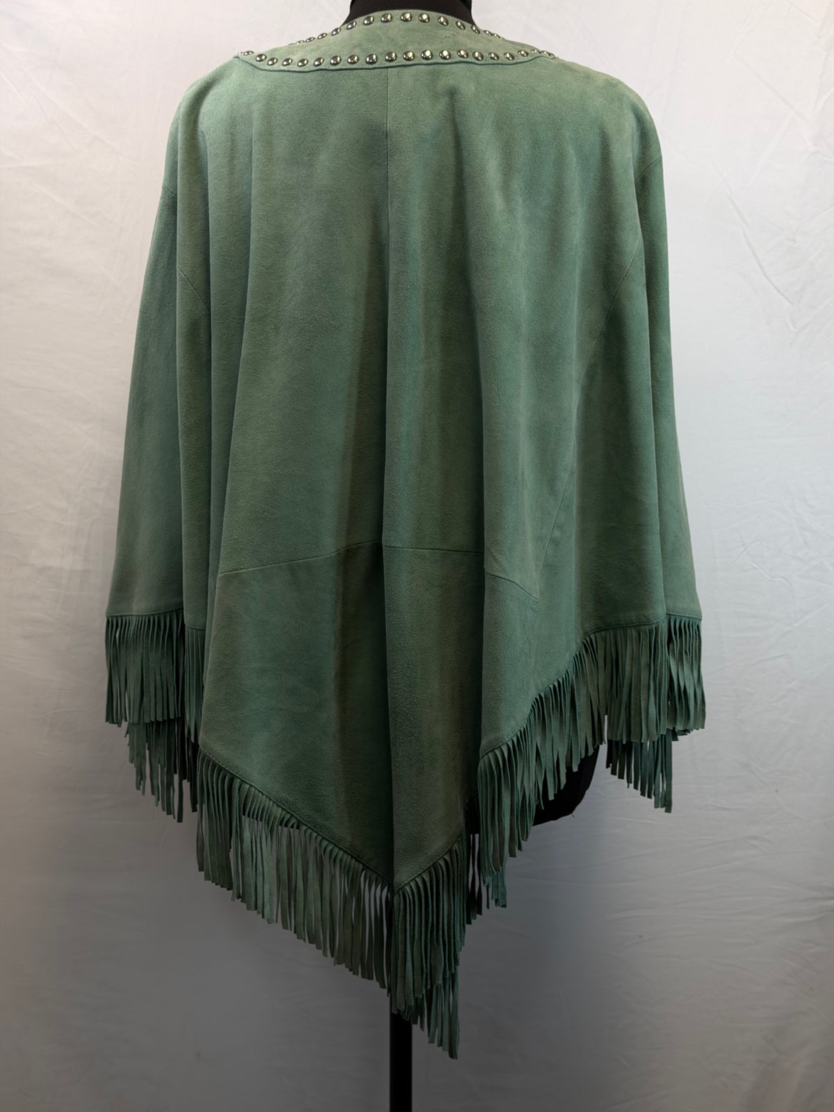 CF109-37 TURQ SUEDE PONCHO S/M