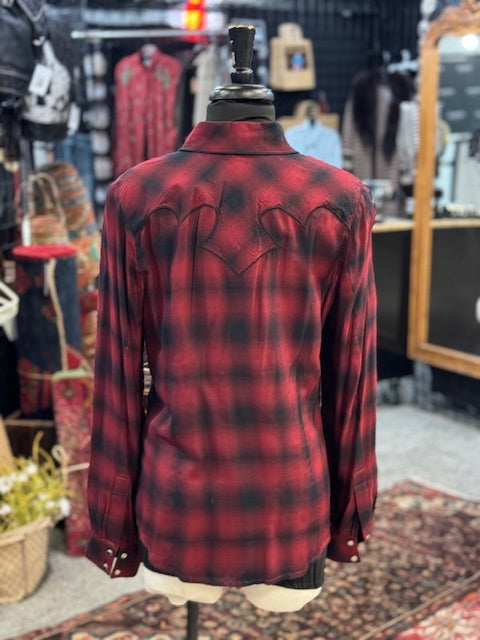 CF12-11 RED/BLK CHECKED WORKSHIRT-MED