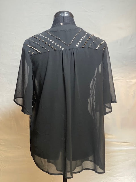 CF38-16 SAL BLOUSE-BLK-M