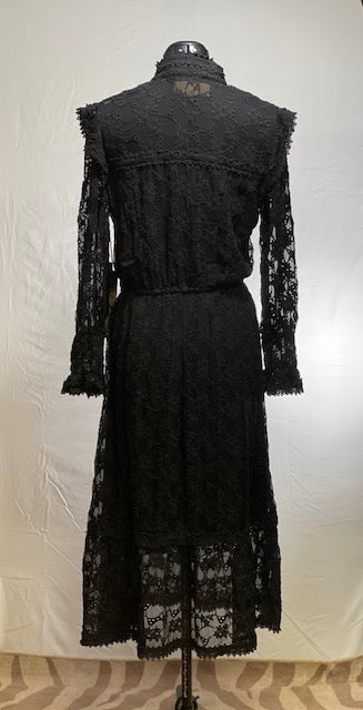 CF42-47 LITTLE MARY'S LACE DRESS-BLK-S