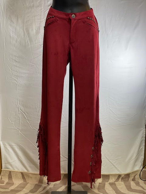 CF42-34 RED ULTRA SUEDE PANT W/FRINGE-8
