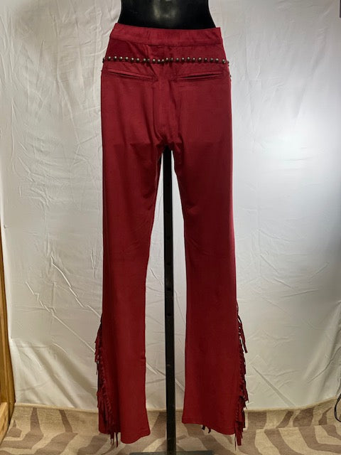 CF42-34 RED ULTRA SUEDE PANT W/FRINGE-8