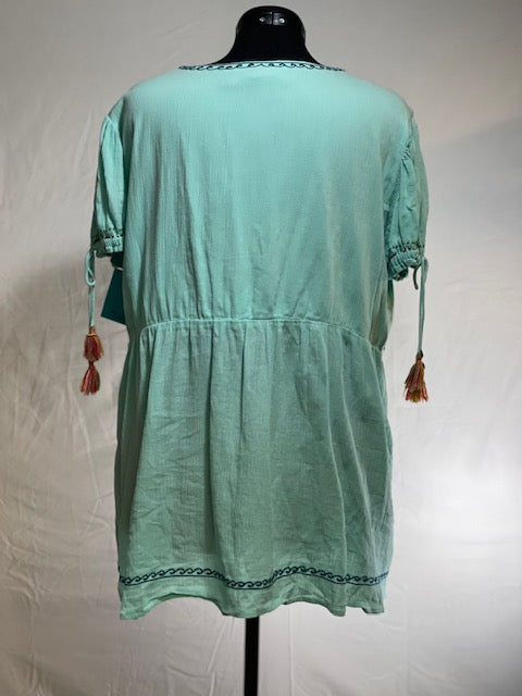 CF30-24 TURQ. FLORAL TOP-1X