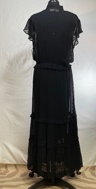 CF43-6 LONG BLK DRESS 3-CROCHET-XL