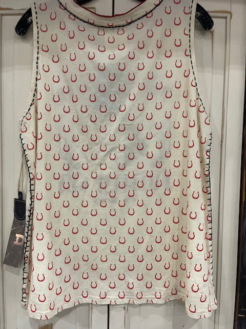 CF33-12 TANK TOP W/BLUE STARS-LRG