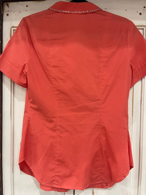 CF35-21 SHORTSLEEVE COTTON W/CRYSTALS-RED