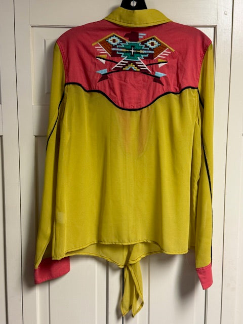 CF10-5 SHEAR TOP-LRG, MUSTARD/PEACH