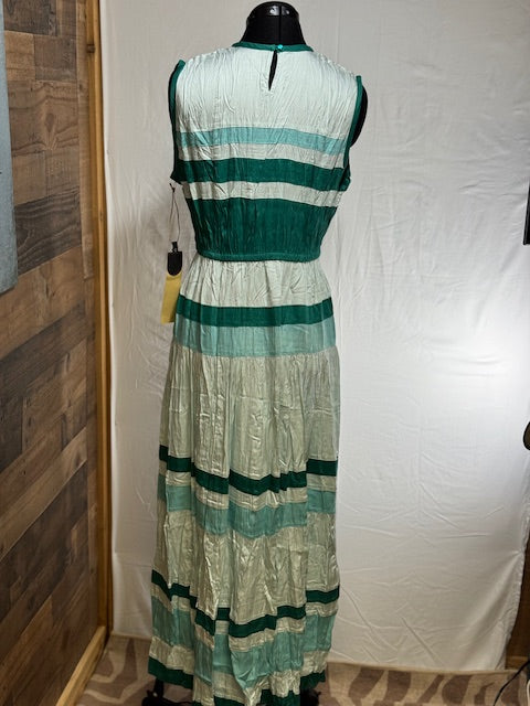 CF42-19 LONG MAXI DRESS-TEAL-S