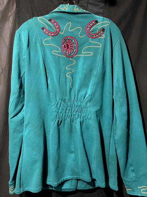 CF33-68 TURQ WAGON WHEEL JKT-XL