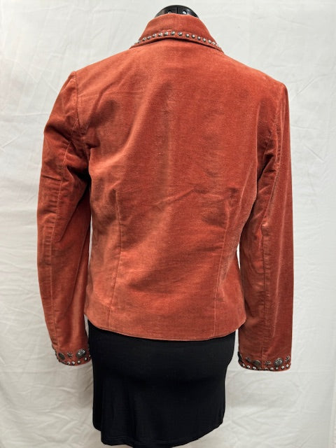 CF49-8 ORANGE JKT W/STUDS & POCKETS-S
