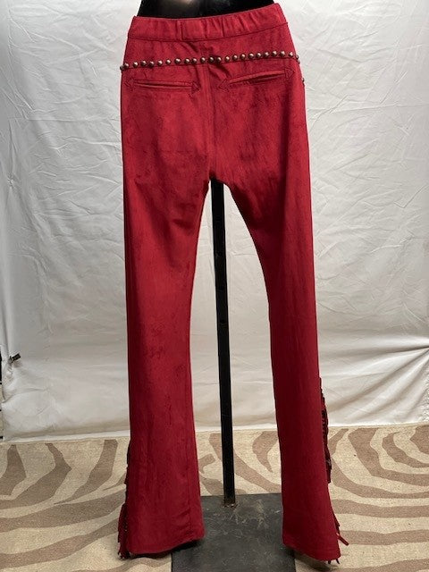 CF48-50 FAUX SUEDE MERLOT PANT 4