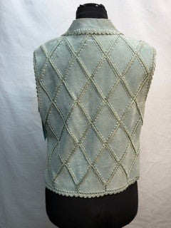 CF46-205 CROCHET/SUEDE VEST XS
