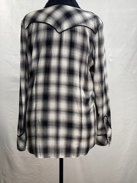 CF59-21 SNAP FRONT PLAID TOP 1X