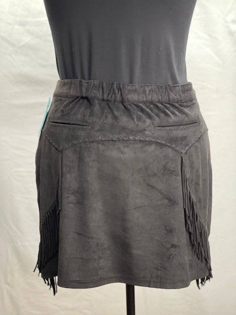 CF59-27 FAUX SUEDE SKIRT BLACK 18