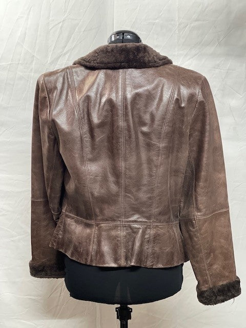 CF46-176 BRN LEATHER WITH FUR M