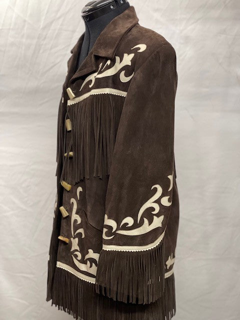 CF46-182 BROWN SUEDE HORN BUTTON S