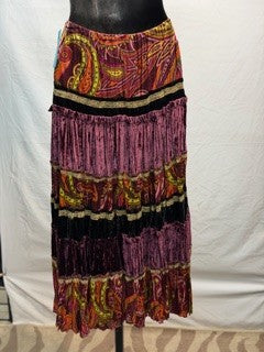CF42-177 LAYERED VELVET SKIRT S