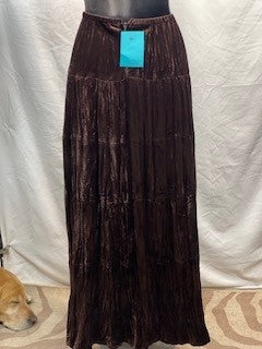 CF52-110 BROWN VELVET SKIRT XS