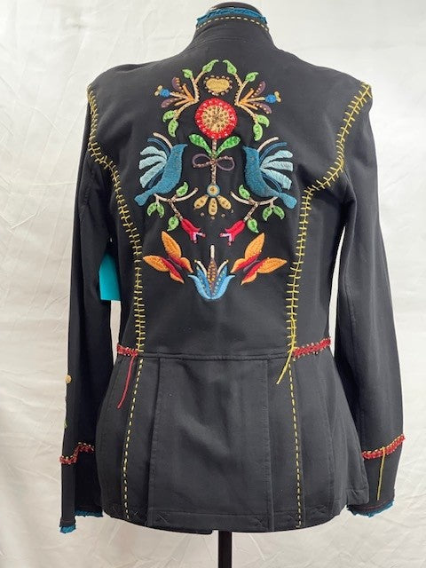 CF52-38 BLK KNIT JACKET WITH DOVE S