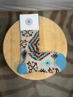 CF42-151 TAN/TURQ SOCKS