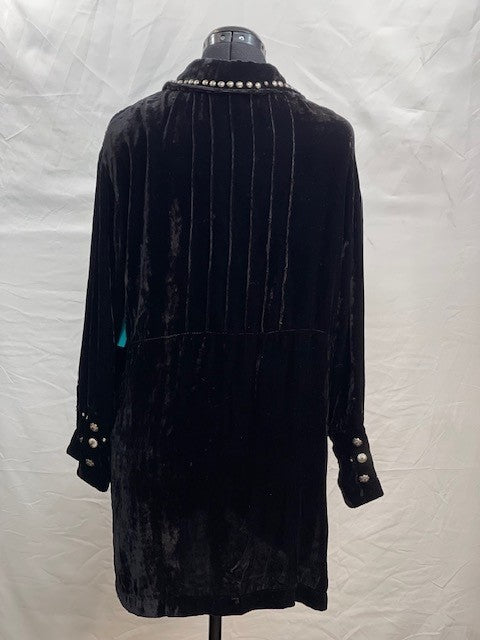 CF64-9 BLK VELVET TUNIC M